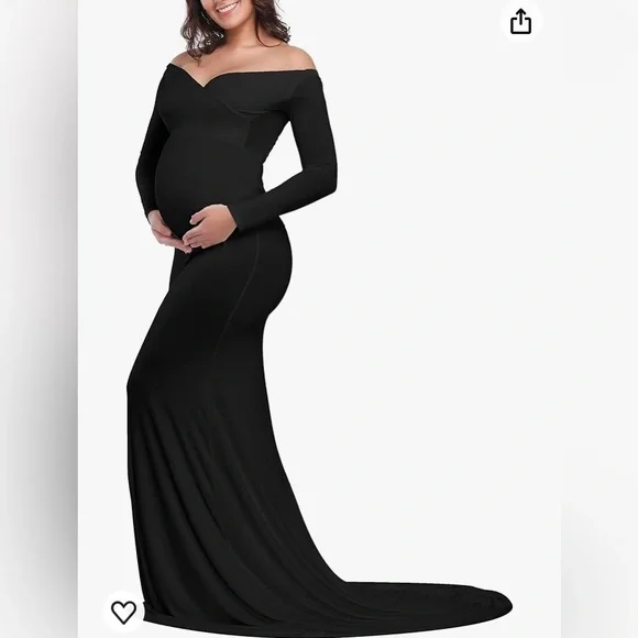 black dress maternity shoot G431, Black Trail Maternity Shoot Baby Shower Gown, (All Sizes)p – Style  Icon www.dressrent.in